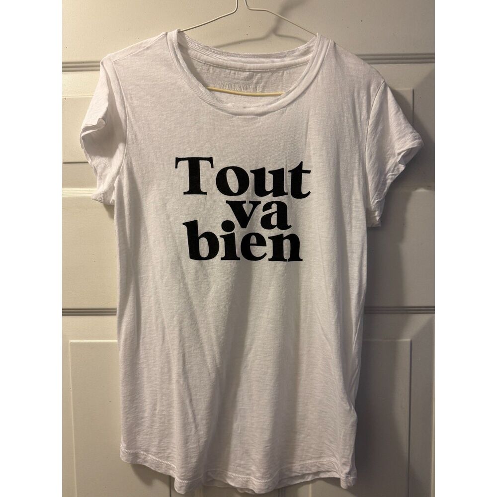 Zadig & Voltaire White "Tout Va Bien" Graphic Tee Luxury Streetwear